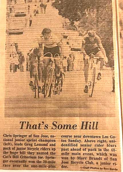 Greg LeMond in Cat's Hill, 1977